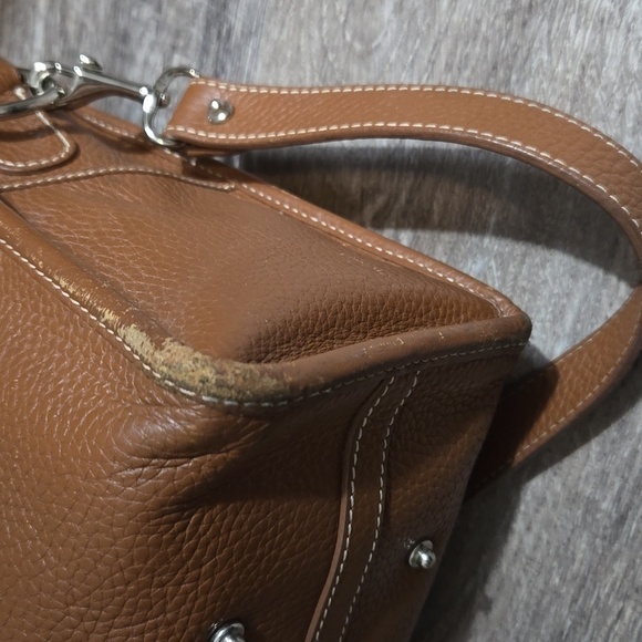 Vintage Dooney and Bourke Chestnut Double Pocket Satchel/Tote - Picture 7 of 11